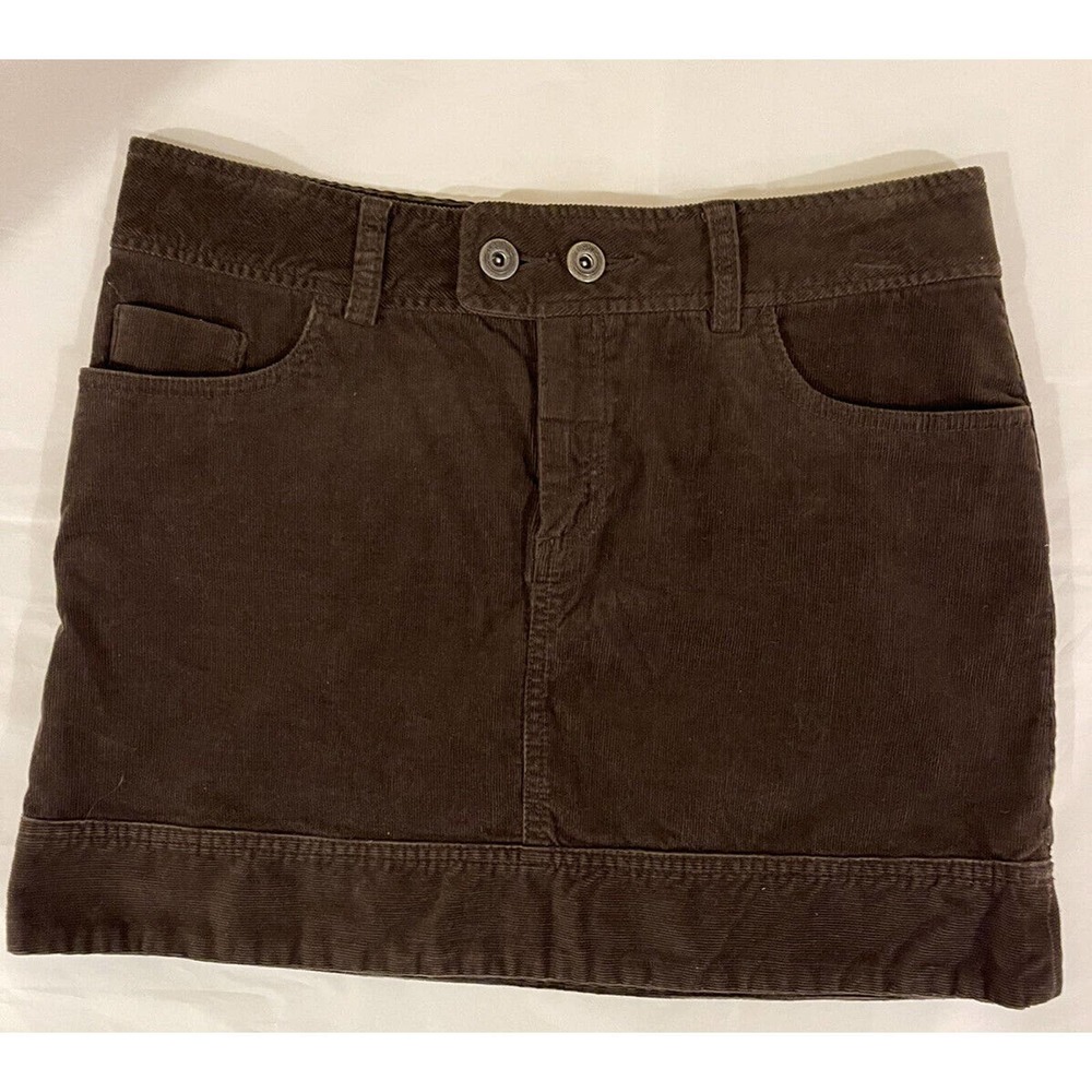 EMS Eastern Mountain Sports Mini Skirt Womens Size 6 Brown Corduroy Stretch Fall